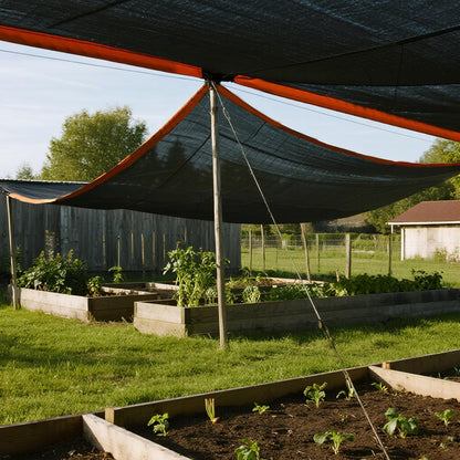50% Shade Rate Black Sun Shade Net, 10 x 12 ft Durable Mesh Tarp (with Metal Grommets)