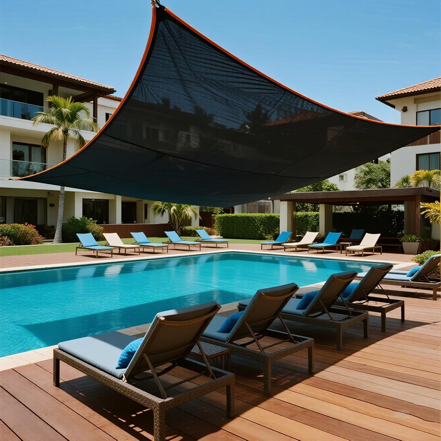 50% Shade Rate Black Sun Shade Net, 10 x 12 ft Durable Mesh Tarp (with Metal Grommets)