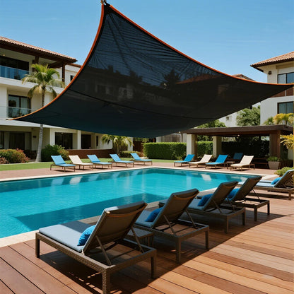 50% Shade Rate Black Sun Shade Net, 10 x 12 ft Durable Mesh Tarp (with Metal Grommets)
