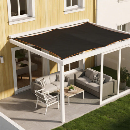 50% Shade Rate Black Sun Shade Net, 10 x 12 ft Durable Mesh Tarp (with Metal Grommets)